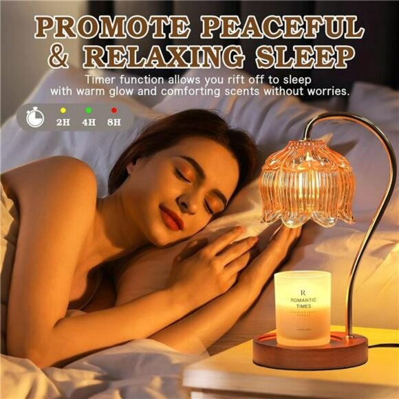 Dimmable Candle Warmer Lamp with Timer Flower Wax Melter for Jar Candles - Picture 5 of 7